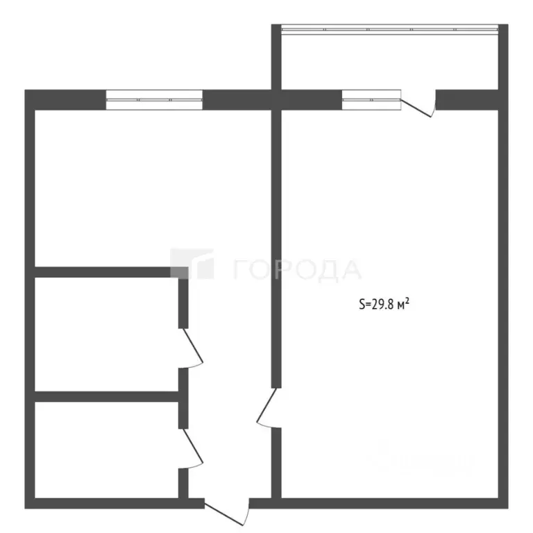 1-к кв. Алтайский край, Барнаул ул. Георгиева, 5 (29.8 м) - Фото 1