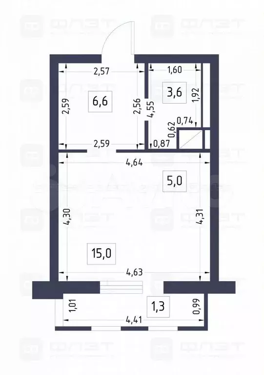Квартира-студия, 31,4 м, 6/19 эт. - Фото 0