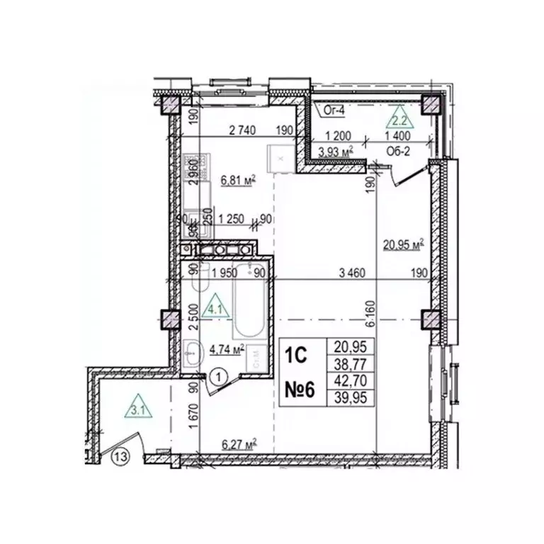 Студия Приморский край, Уссурийск Семь Ветров мкр, Уссури Парк жилой ... - Фото 1