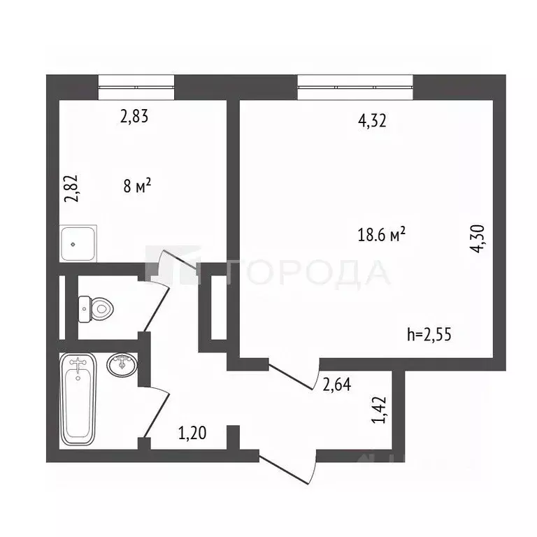 1-к кв. Кемеровская область, Новокузнецк Фестивальная ул., 7А (37.3 м) - Фото 2