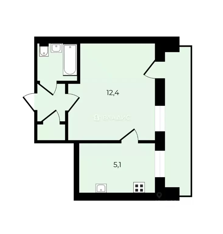 1-к кв. Санкт-Петербург Краснопутиловская ул., 71 (22.6 м) - Фото 2