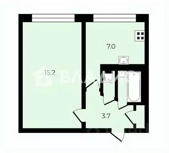 1-к кв. Санкт-Петербург просп. Науки, 73К2 (29.3 м) - Фото 2