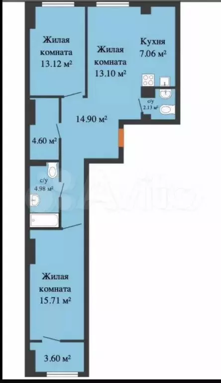 3-к. квартира, 80 м, 20/25 эт. - Фото 0