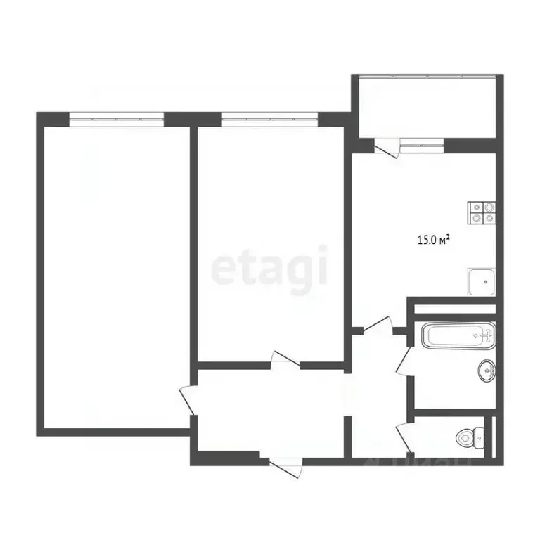 2-к кв. Тюменская область, Тюмень ул. Василия Подшибякина, 19 (56.0 м) - Фото 2