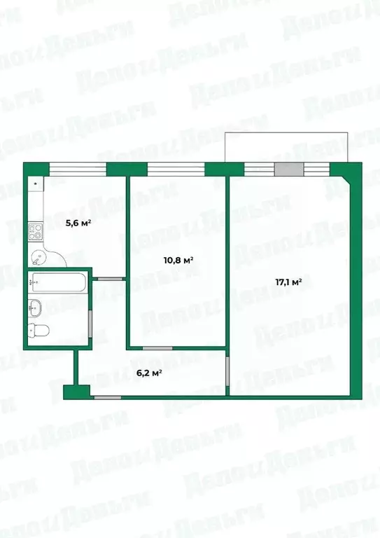 2-к кв. Кировская область, Киров ул. Чапаева, 47 (44.2 м) - Фото 1