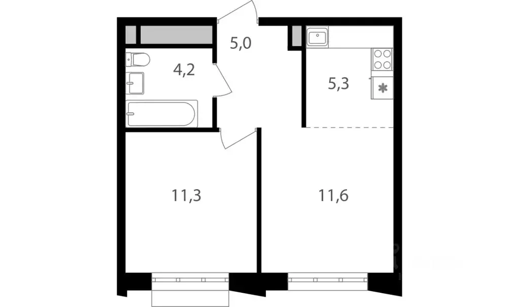 2-к кв. Москва Михалковская ул., 48 (37.4 м) - Фото 0