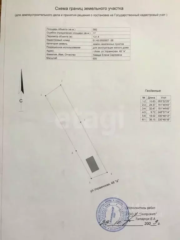 Участок в Ростовская область, Азов Азовский район, Украинская ул. (5.6 ... - Фото 1