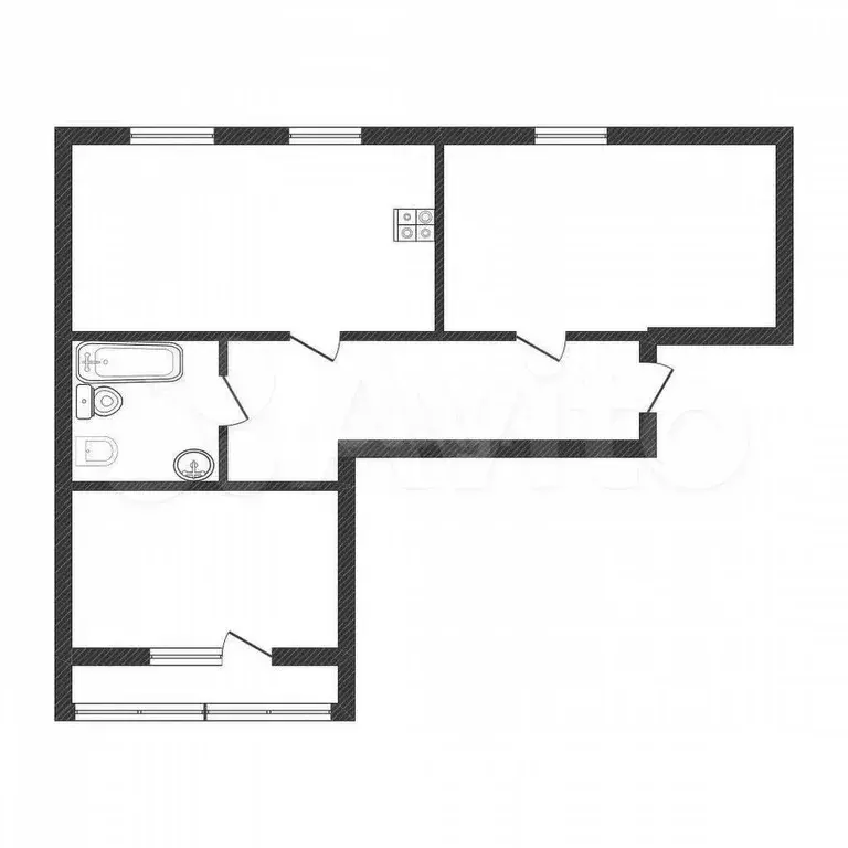 3-к. квартира, 64,6 м, 2/9 эт. - Фото 0