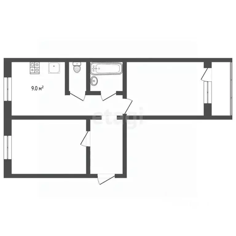 2-к кв. Ямало-Ненецкий АО, Муравленко ул. Ленина, 86 (51.0 м) - Фото 1