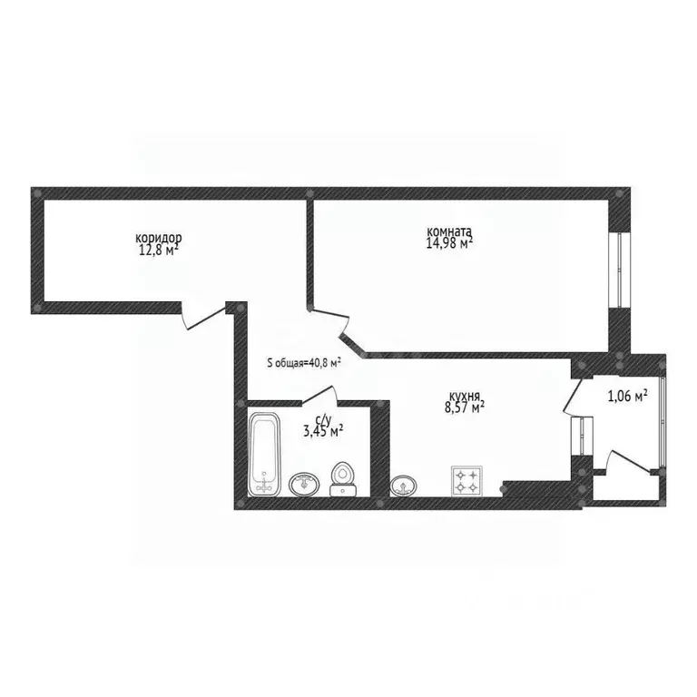 1-к кв. Башкортостан, Уфа Караидельская ул., 54/1 (42.0 м) - Фото 2