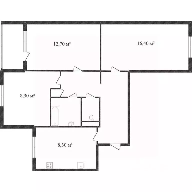3-к кв. Белгородская область, Белгород ул. Тельмана, 17 (58.5 м) - Фото 2