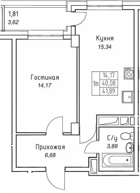 1-к кв. Саха (Якутия), Якутск 11-й кв-л,  (41.89 м) - Фото 0