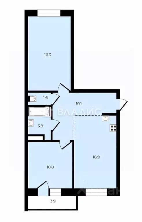 2-к кв. Санкт-Петербург просп. Ветеранов, 169к6 (59.5 м) - Фото 2