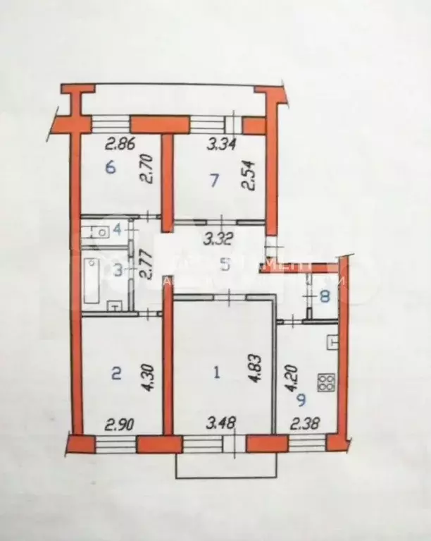 4-к. квартира, 77,6 м, 2/5 эт. - Фото 0