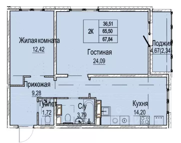 2-к кв. Нижегородская область, Нижний Новгород Вязниковская ул., 42 ... - Фото 0