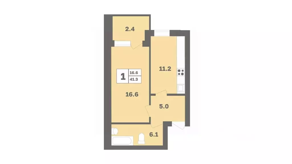 1-к кв. Башкортостан, Уфа Дагестанская ул., лит12 (41.3 м) - Фото 1