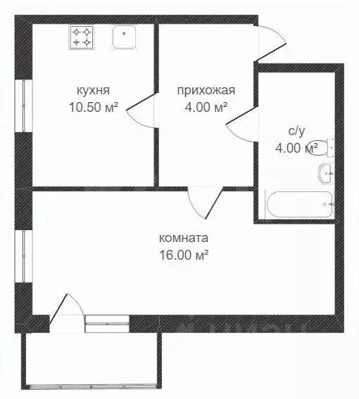 1-к кв. Костромская область, Кострома Индустриальная ул., 1/23 (34.0 ... - Фото 0