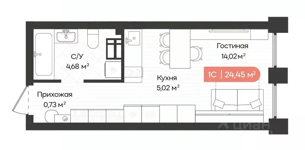 1-к кв. Новосибирская область, Новосибирск Баланс жилой квартал,  ... - Фото 0