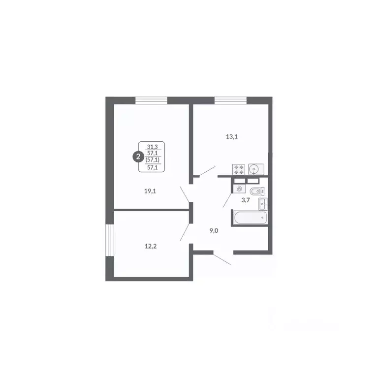 2-к кв. Кировская область, Киров ул. Потребкооперации, 34к1 (57.1 м) - Фото 1