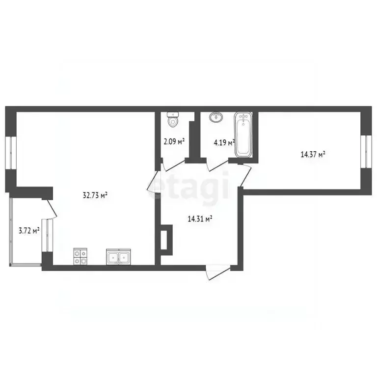 2-к кв. Владимирская область, Владимир просп. Строителей, 9В (67.7 м) - Фото 1