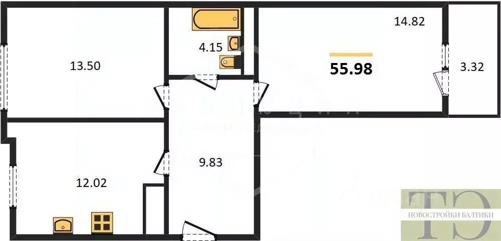 2-к кв. Калининградская область, Калининград Новгородская ул., 3Ак5 ... - Фото 0