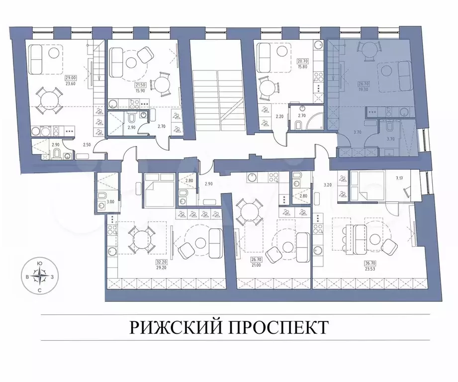 Квартира-студия, 26,7 м, 5/5 эт. - Фото 1