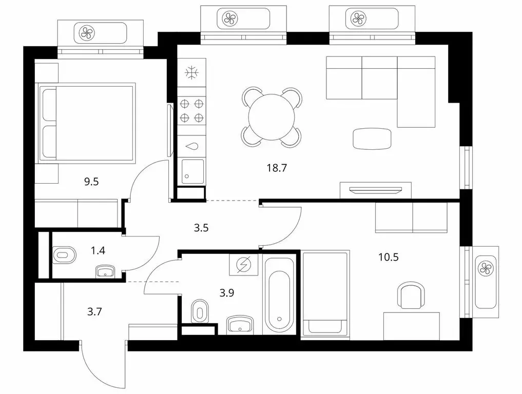 2-комнатная квартира: посёлок городского типа Боброво, ЖК Восточное ... - Фото 1