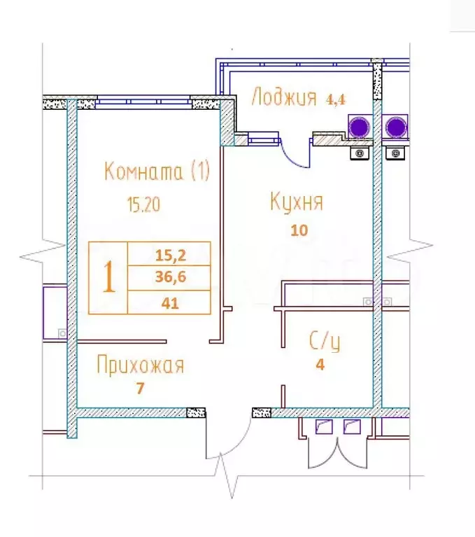 1-к. квартира, 41 м, 8/19 эт. - Фото 0