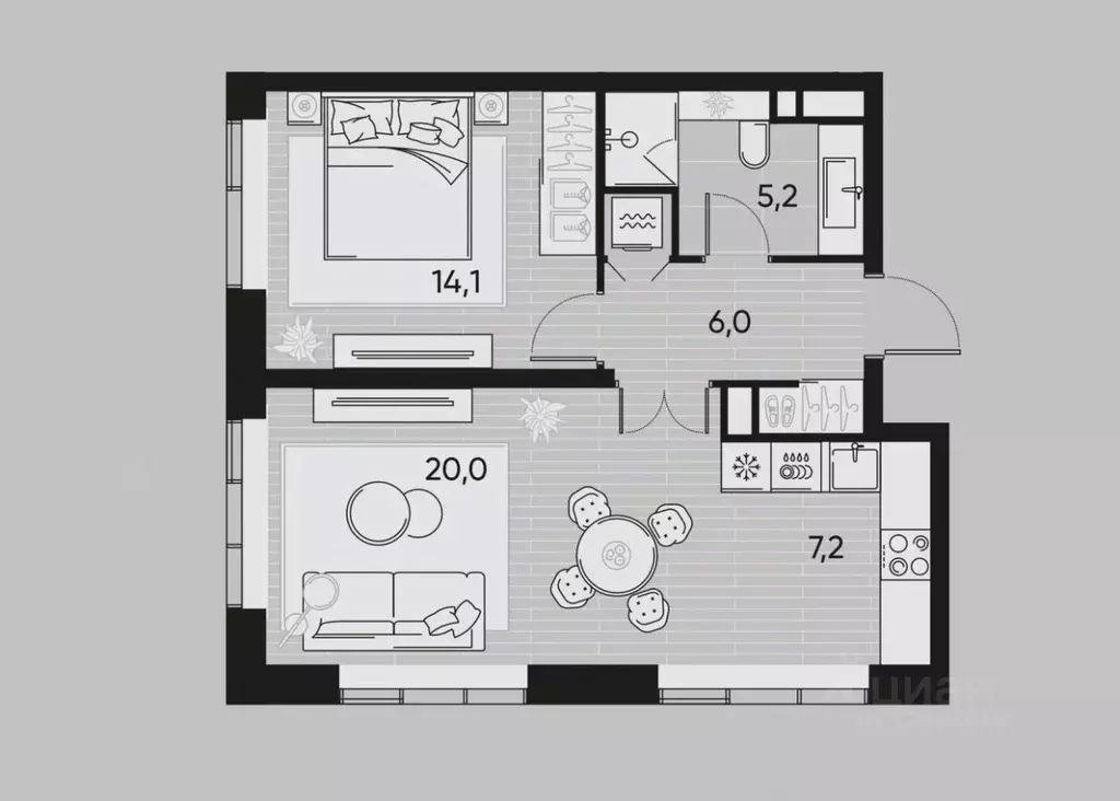 2-к кв. Москва Полковая ул., 1к1 (52.5 м) - Фото 2