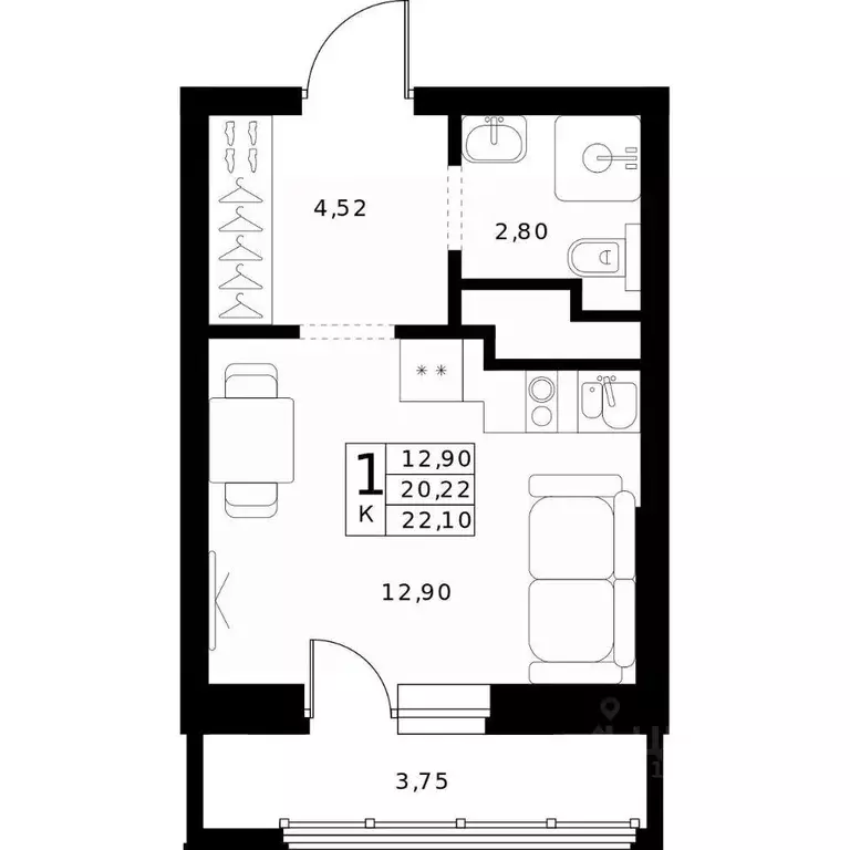 Студия Нижегородская область, Нижний Новгород Ленгородок мкр, Мед ... - Фото 1