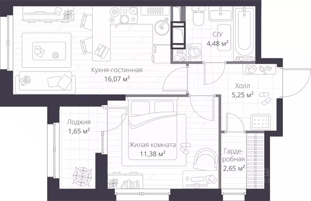 1-к кв. Ленинградская область, Сертолово Всеволожский район, Верен ... - Фото 0