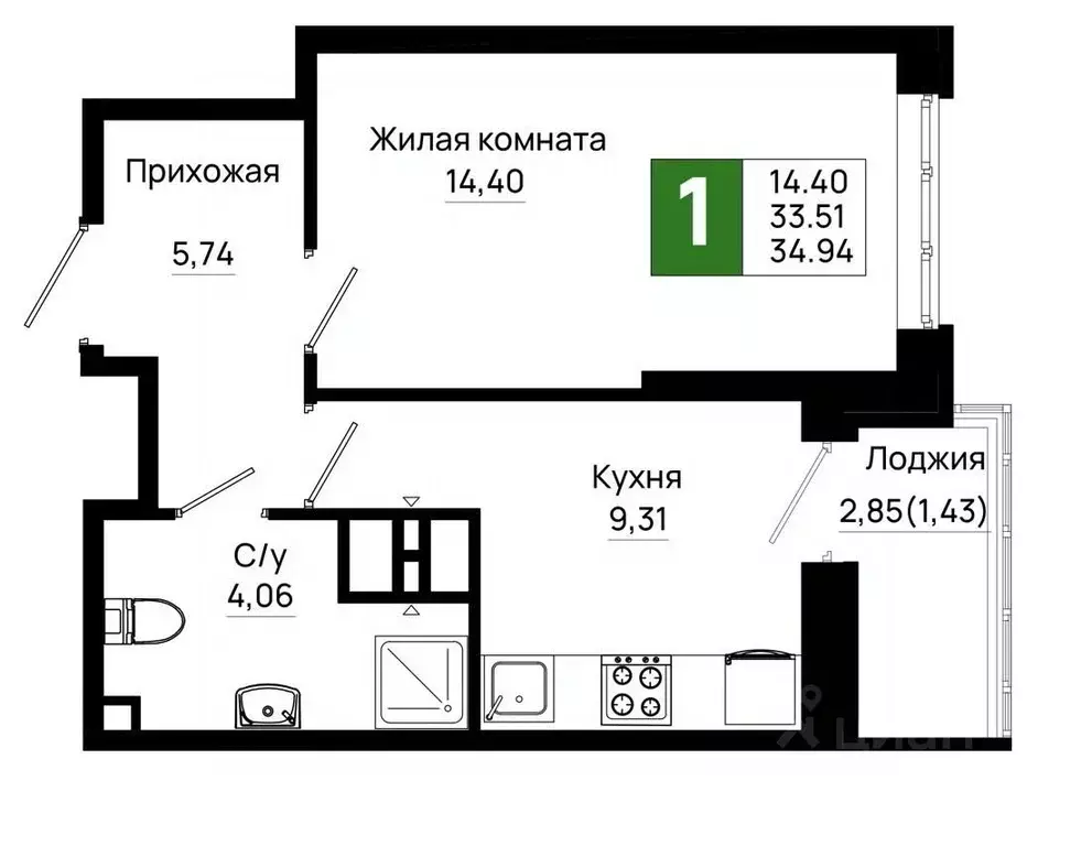 1-к кв. Ростовская область, Ростов-на-Дону Нефтекачка кв-л, Октябрь ... - Фото 0