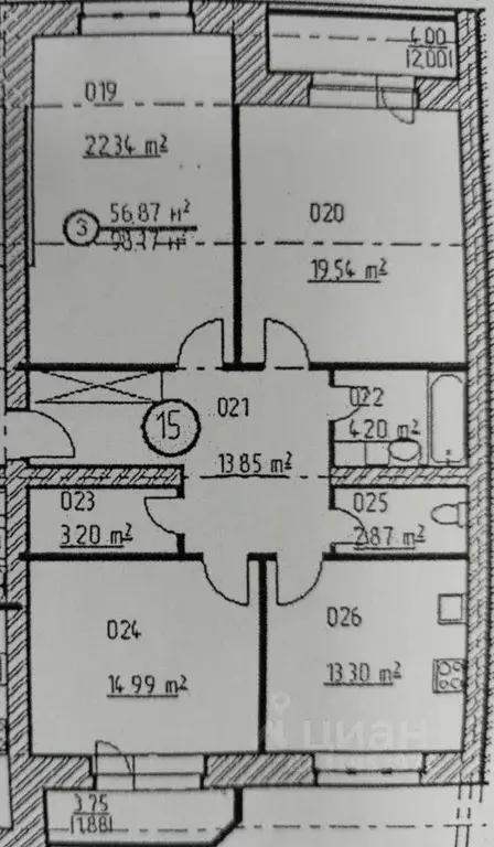 3-к кв. Ярославская область, Ярославль ул. 1-я Веткинская, 3 (100.0 м) - Фото 2