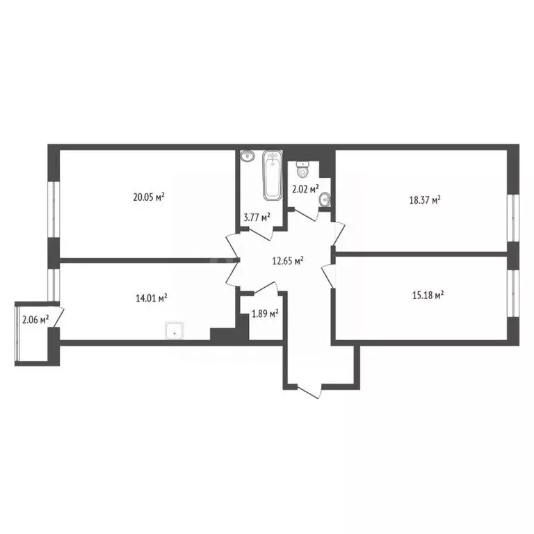 3-к кв. Красноярский край, Красноярск ул. Петра Подзолкова, 24 (86.8 ... - Фото 2