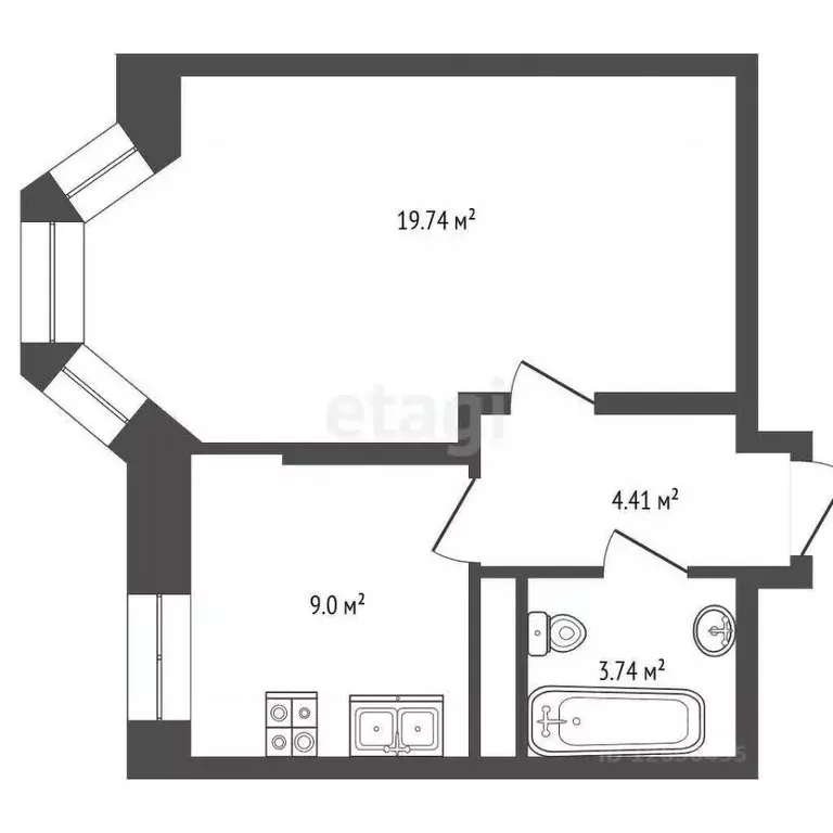 1-к кв. Москва Донецкая ул., 34к3 (35.5 м) - Фото 2
