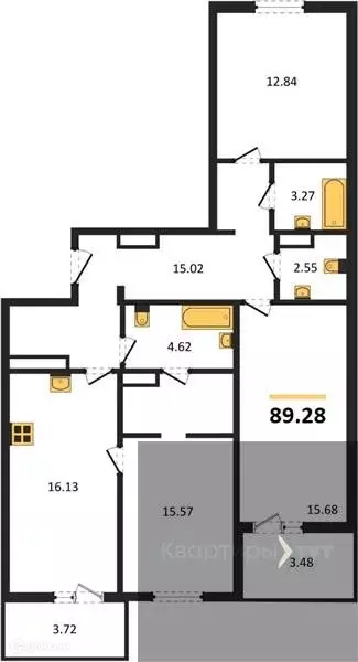 Продаётся 3-к квартира, 89.28 м - Фото 0