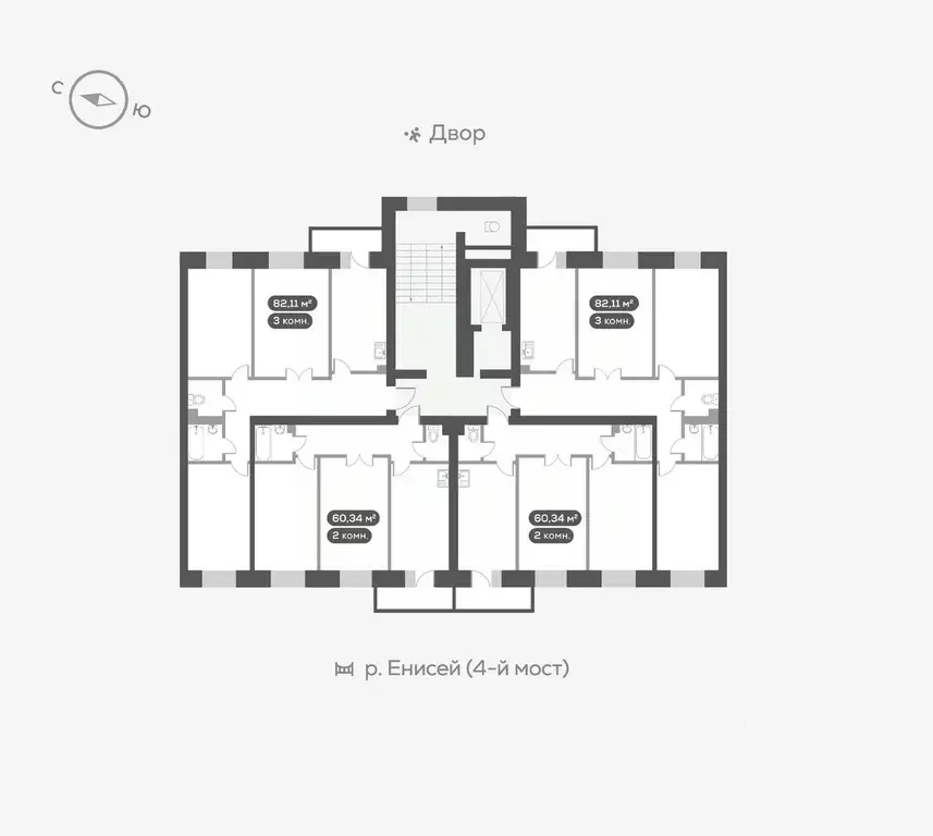 3-к кв. Красноярский край, Красноярск ул. Академгородок, 78 (82.4 м) - Фото 1