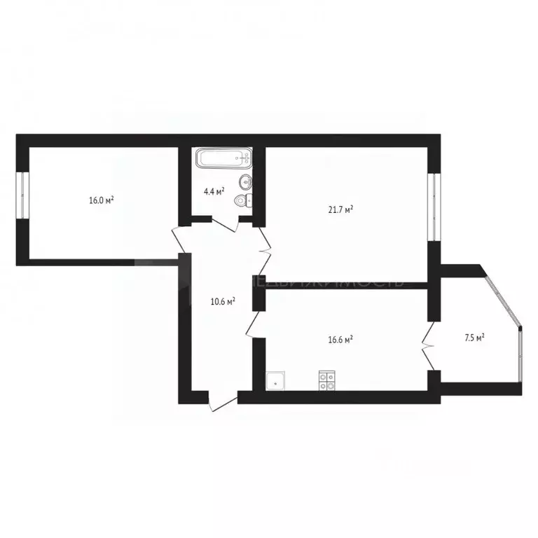 2-к кв. Тюменская область, Тюмень ул. Шишкова, 20 (69.3 м) - Фото 0