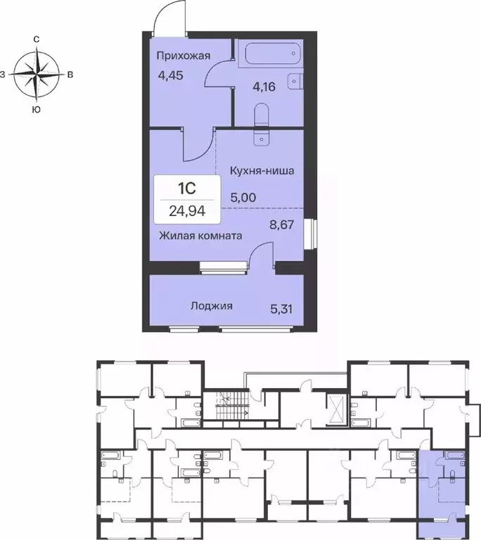 Студия Ленинградская область, Всеволожский район, Заневское городское ... - Фото 1