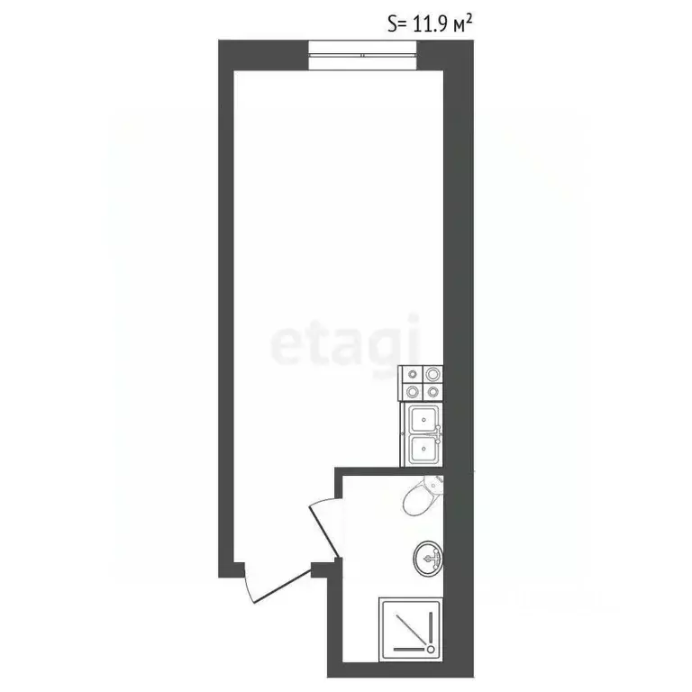 Студия Санкт-Петербург Фурштатская ул., 2/12 (11.9 м) - Фото 1