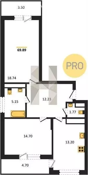 3-комнатная квартира: Светлогорск, Новая улица, 22к1 (79.03 м) - Фото 1