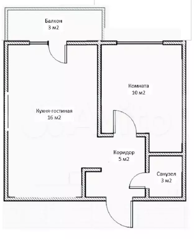 1-к. квартира, 37 м, 4/5 эт. - Фото 1