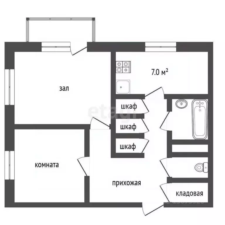 2-к кв. Ярославская область, Рыбинский муниципальный округ, д. Большая ... - Фото 1