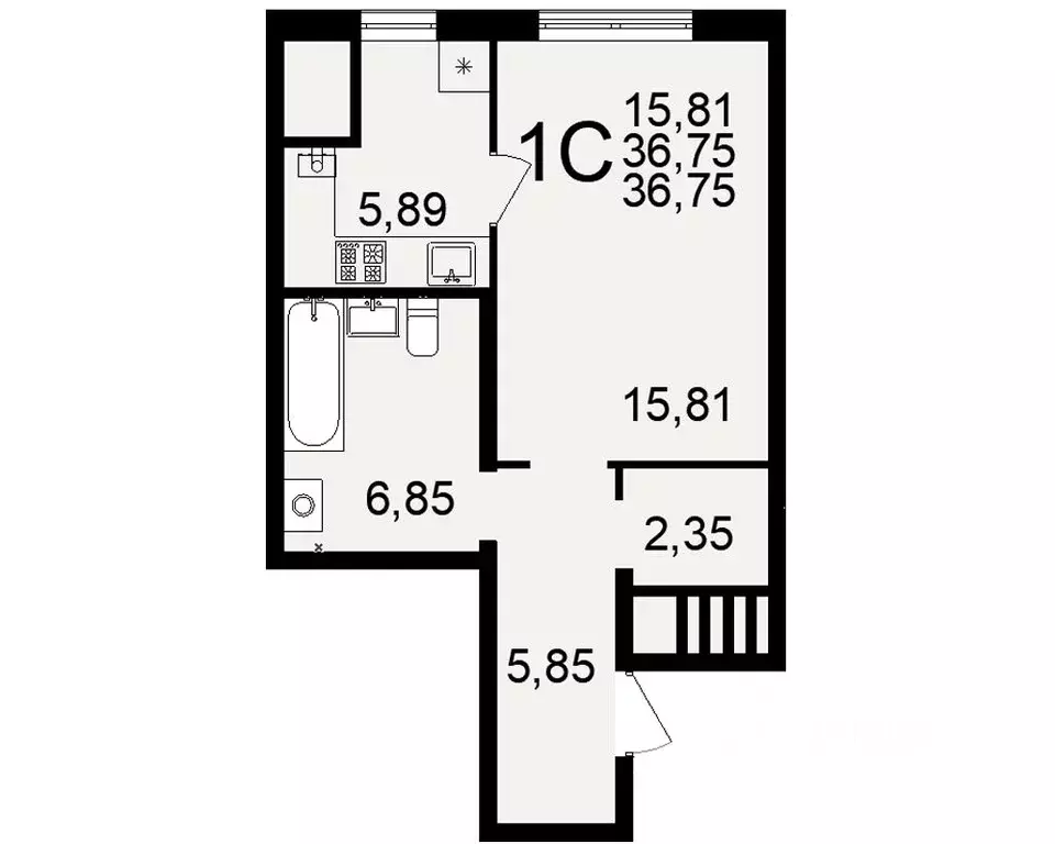 1-к кв. Рязанская область, Рязань Льговская ул., 10 (36.75 м) - Фото 0