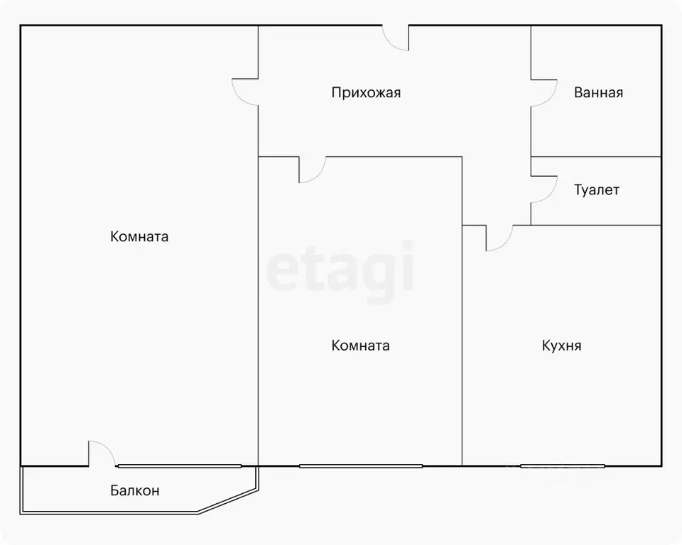 2-к кв. Тульская область, Киреевск ул. Комарова, 10 (55.0 м) - Фото 1