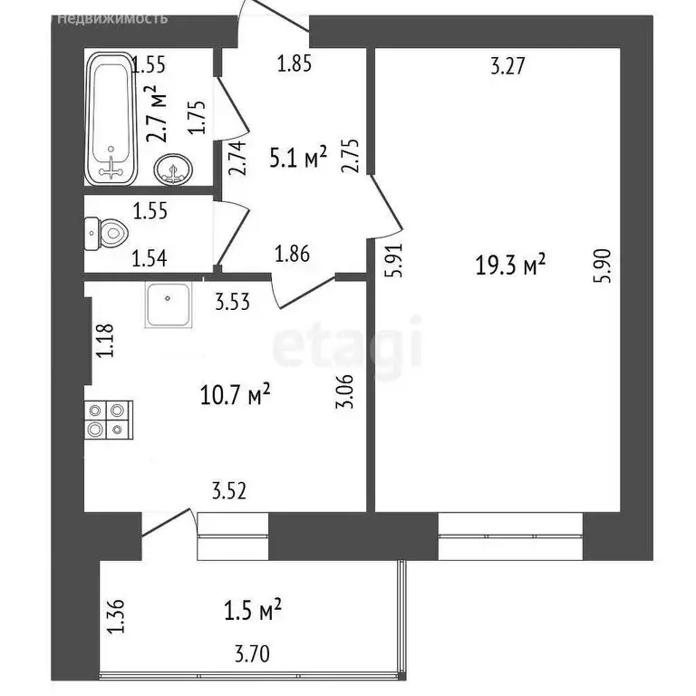 1-комнатная квартира: Тамбов, Советская улица, 190А/2 (42.8 м) - Фото 0
