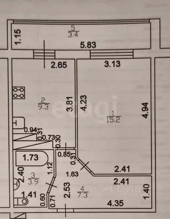 1-к кв. Татарстан, Зеленодольский район, Осиновское с/пос, с. Осиново ... - Фото 2