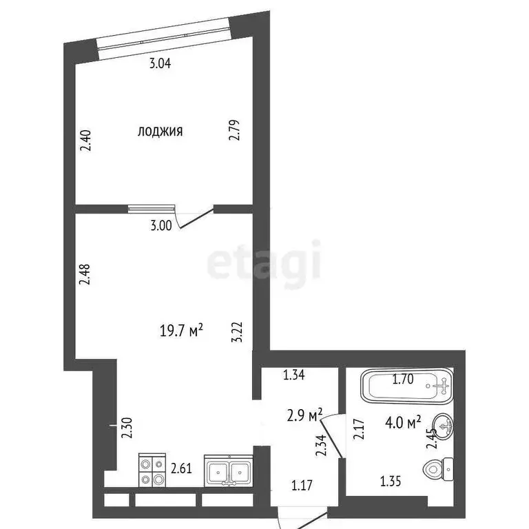 Квартира-студия: Тюмень, улица Фармана Салманова, 1 (19.7 м) - Фото 1