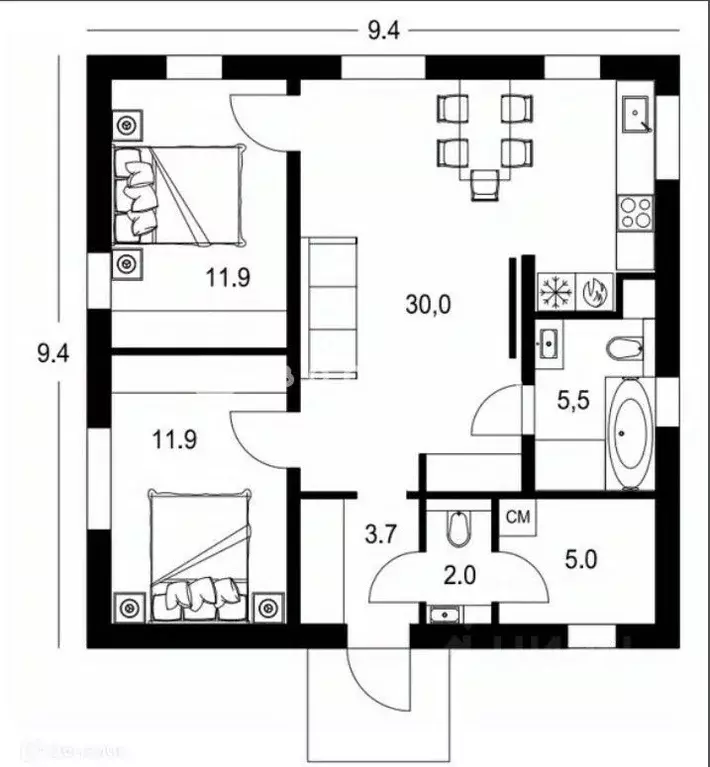 Дом в Рязанская область, Рязанский муниципальный округ, с. Кораблино, ... - Фото 2