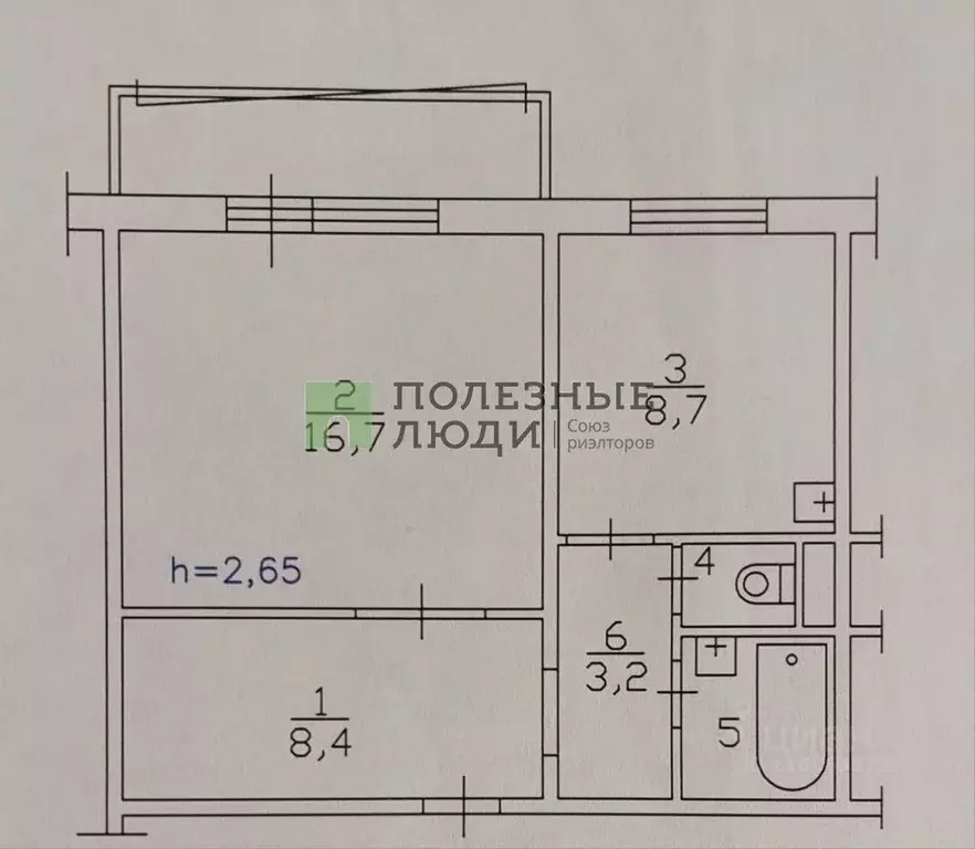 1-к кв. Красноярский край, Красноярск Судостроительная ул., 66 (40.6 ... - Фото 1